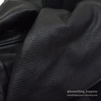 1990's GOLDEN BEAR ALL BLACK WOOL / LEATHER VARSITY JACKET... L