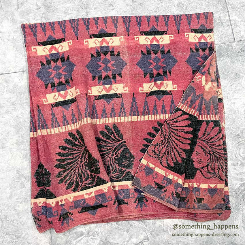 ~1950's BEACON INDIAN HEAD COTTON CAMP BLANKET ... 170cm/165cm