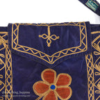 1950's~ KHYBER HAND MADE EMBROIDERED BLUE VELVET SHOULDER BAG...