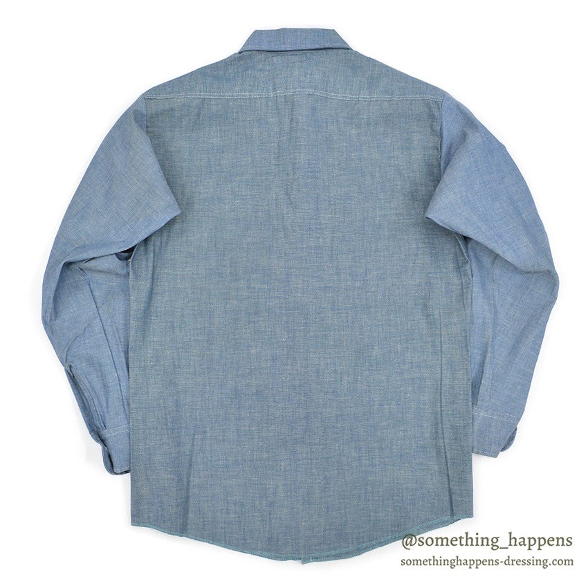 1970's DEADSTOCK OLD KENTUCKY TWO TONE ALL COTTON CHAMBRAY SHIRT... 15