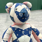 ANTIQUE CALICO PATCHWORK QUILTED TEDDY BEAR...