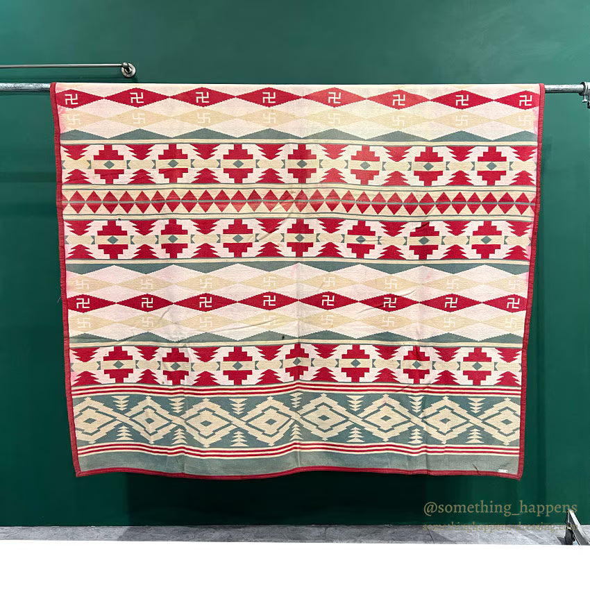 c.1930's SWASTIKA CAMP BLANKET... 180cm×150m
