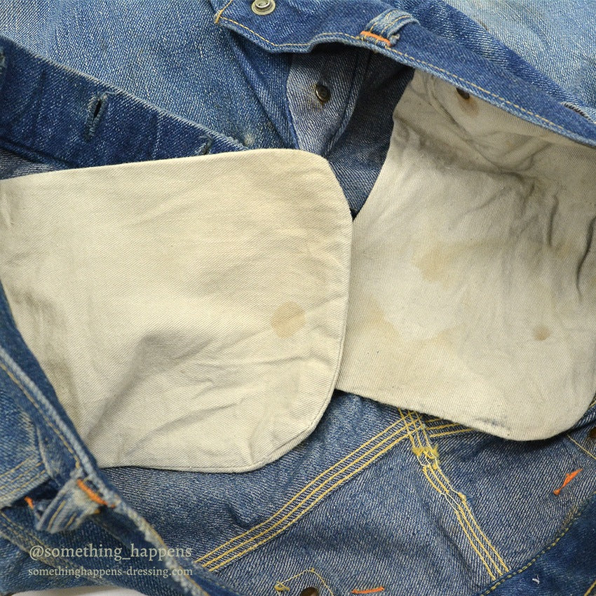 1930's~ UNKNOWN BUCKLE BUCK DENIM PANTS ... W32/L28