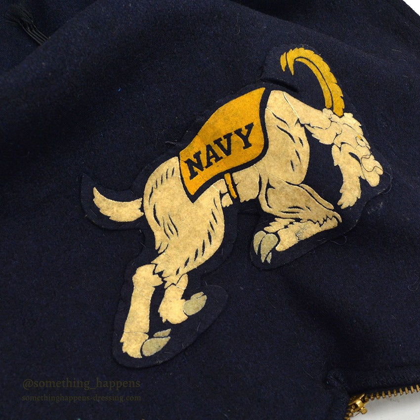 1960's USNAVAL ACADEMY CADET COAT WITH FLOCKY PATCH... M