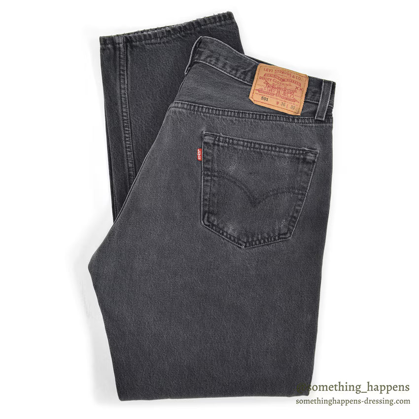 Levi's 501 BLACK DENIM PANTS FADED... W36/L30
