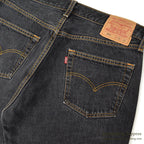 Levi's 501 BLACK DENIM PANTS Made in USA ORANGE STITCH... W34/L32