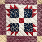 ANTIQUE BEAR'S PAW PATCHWORK QILT MAROON... 197cm/194cm