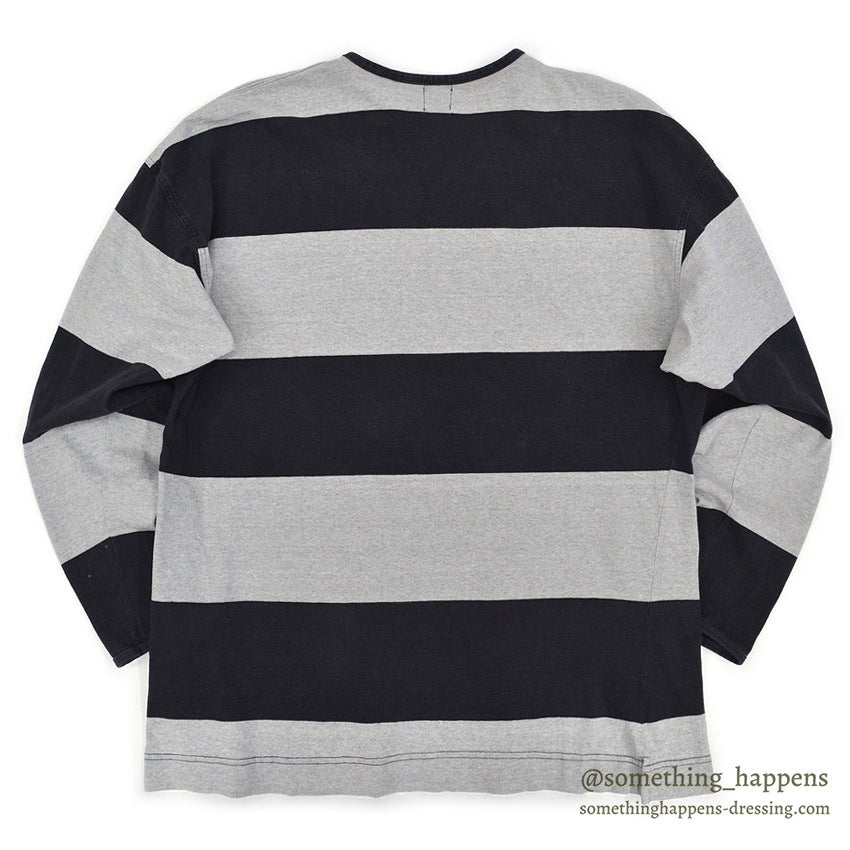 1980's~ GAP WIDE BLACK STRIPE COTTON L/S TEE...XL