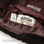 1980's LLBEAN NORTH KING GENUINE LEATHER / DYED MOUTON HAT...XL