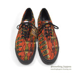 1990's DEADSTOCK CONVERSE AFRICAN PRINT BROWN SKIDGRIP LOW ... 7 1/2