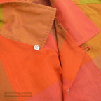 1960's~ OVEN-SET BLOCK PANEL PLAID SHIRT ... L