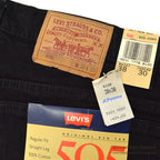 1980's DEADSTOCK Levi's 505 BLACK DENIM PANTS ... W38/L30
