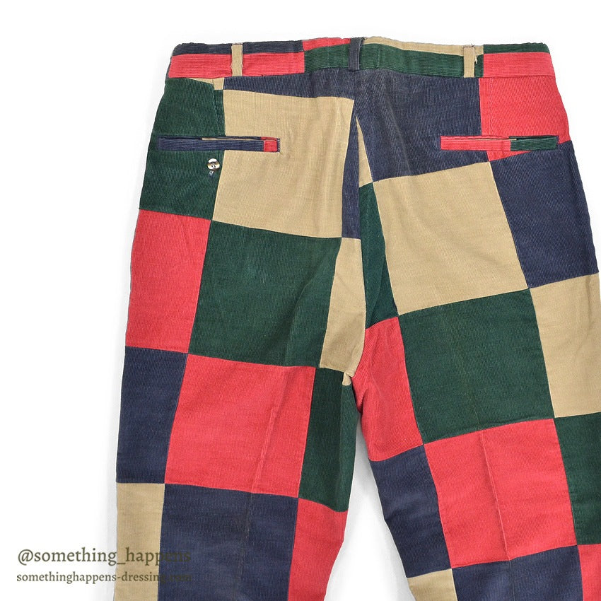 ~1980's PATCHWORK CORDUROY PANTS...W34/L28