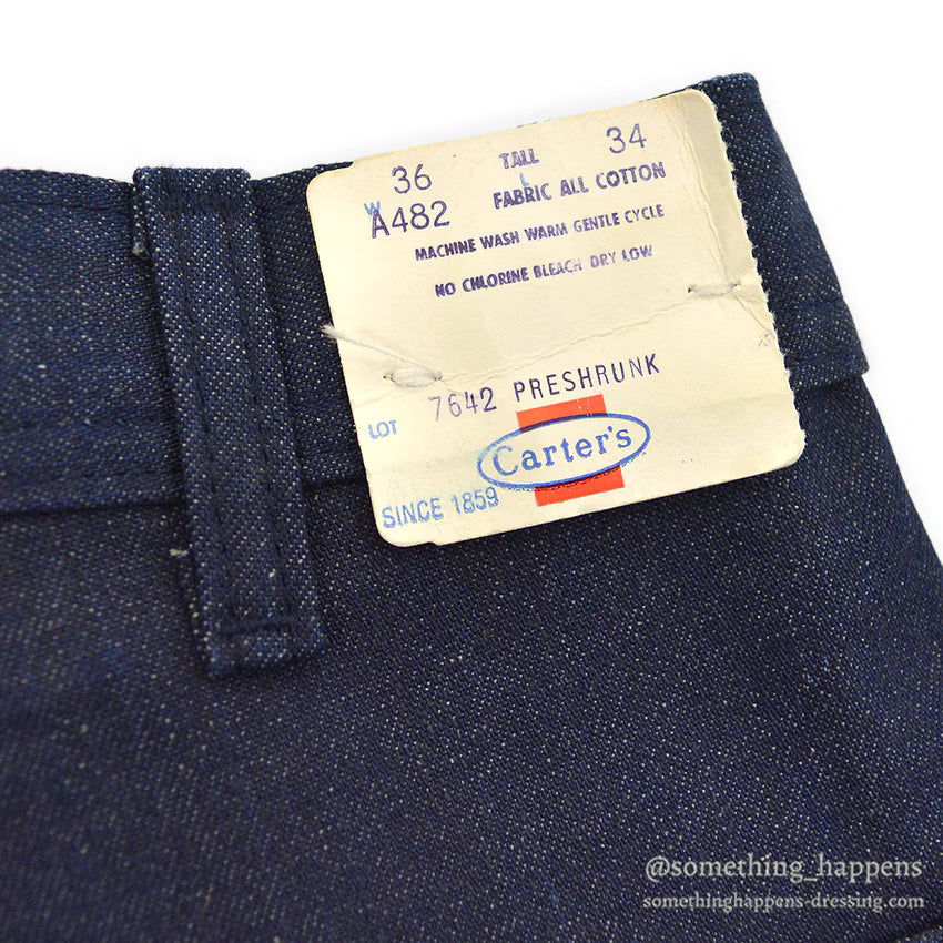 1970's~ DEADSTOCK CARTER'S DENIM PAINTER PANTS...W36/L34