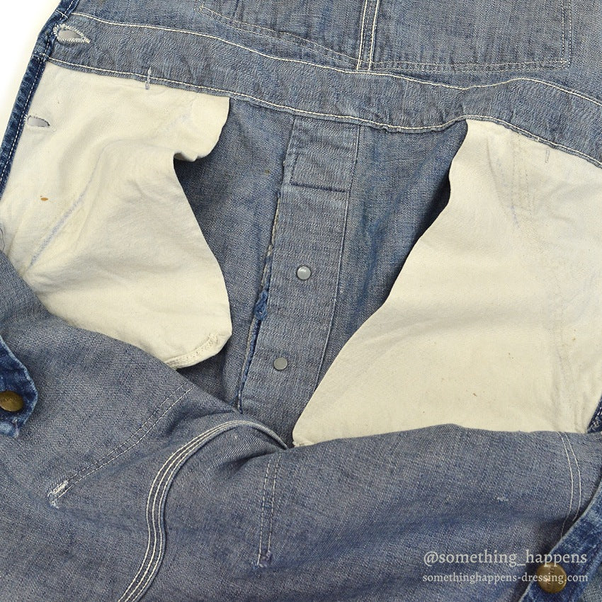 1950's HERCULES DENIM OVERALL SUN FADED ... W38/L28
