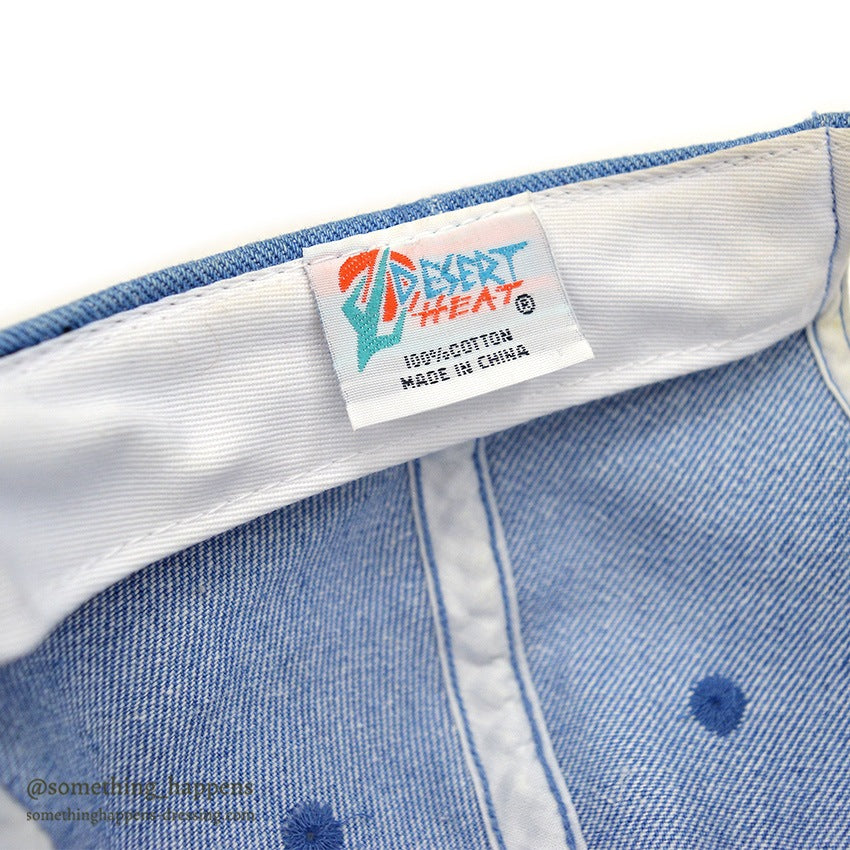 1990's DESERT HEAT FLOWER EMBROIDERY DENIM CAP...