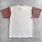 1990's LASPORTSWEAR RED CHECKERED SLEEVE T-SHIRT... L