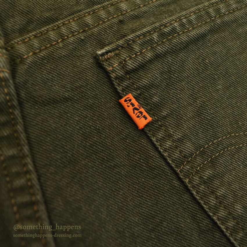 1990's Levi's 550 MOSS GREEN DENIM SHORTS... W33/L00