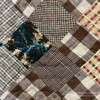 ANTIQUE PRIMITIVE FOLK ART PATCHWORK QUILT... 228cm/228cm