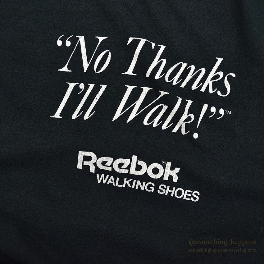 1980's ANVIL REEBOK " No Thanks I'll Walk! "ADVERTISING T-SHIRT BLACK ... XL