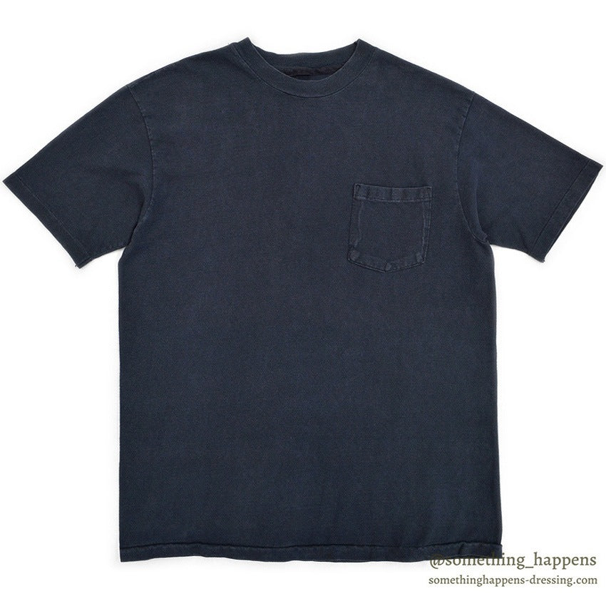 1990's BLACK FADED PLAIN POCKET T-SHIRT ...