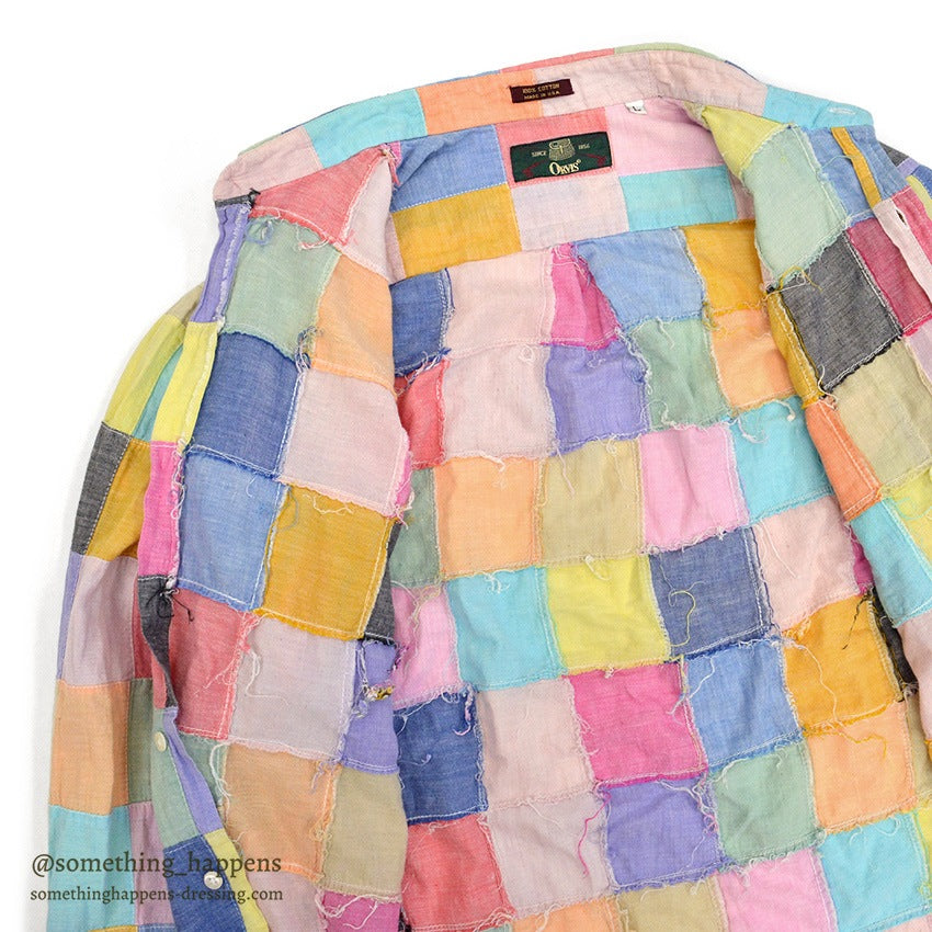 1980's ORVIS CRAZY PATCHWORK B/D SHIRT...L