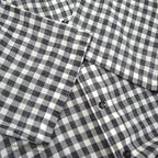 1970's CAMPUS BLACK GINGHAM CHECK S/S SHIRT ... L