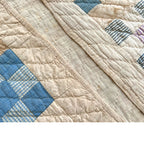 ANTIQUE NINE PATCH CALICO PATCHWORK CRIB QUILT... 122cm/90cm