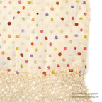 OLD HOMEMADE DOTS EMBROIDERY SCARF...