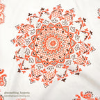 1970's OLD ORANGE/WHITE/BROWN BANDANA RN13960...