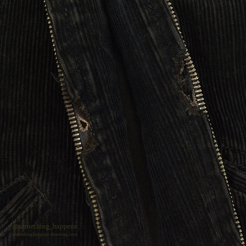 1930's UNKNOWN BLACK CORDUROY SPORT JACKET RARE...