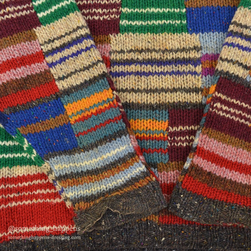 1990's J.CREW MULTI-COLOR WOOL KNIT SWEATER... M