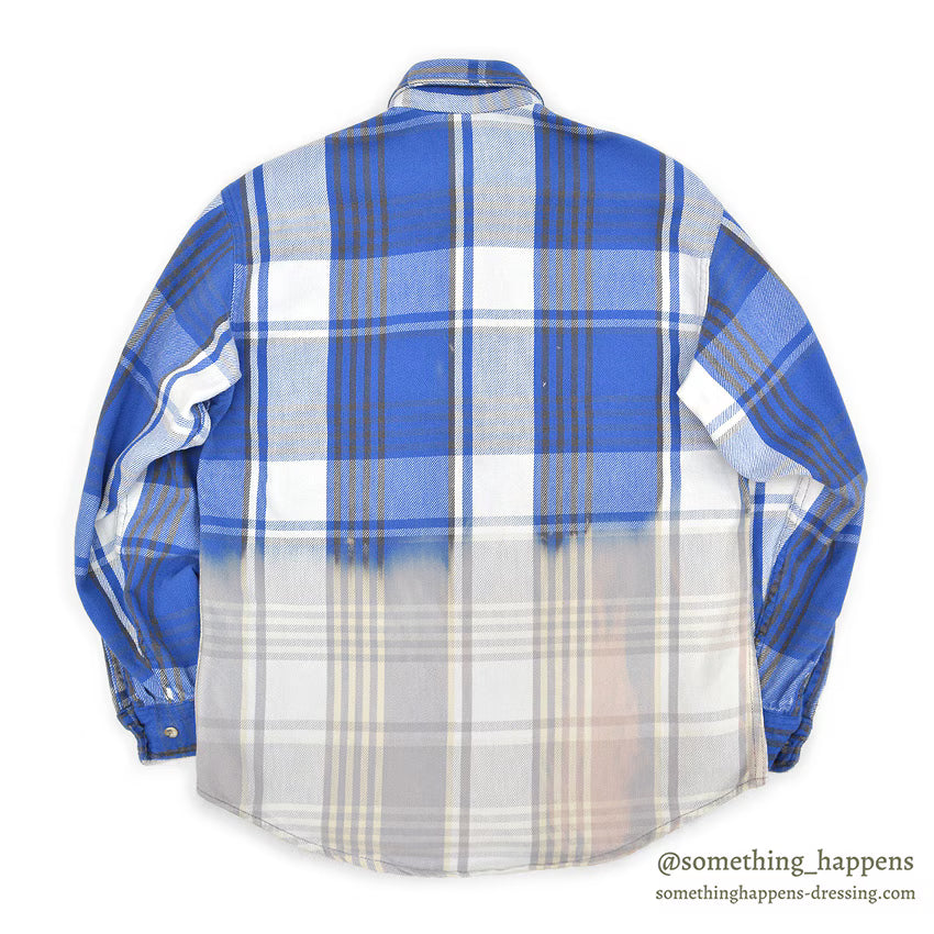 1980's ST JOHN'S BAY BY BIGMAC FLANNEL SHIRT / BLEACH... M
