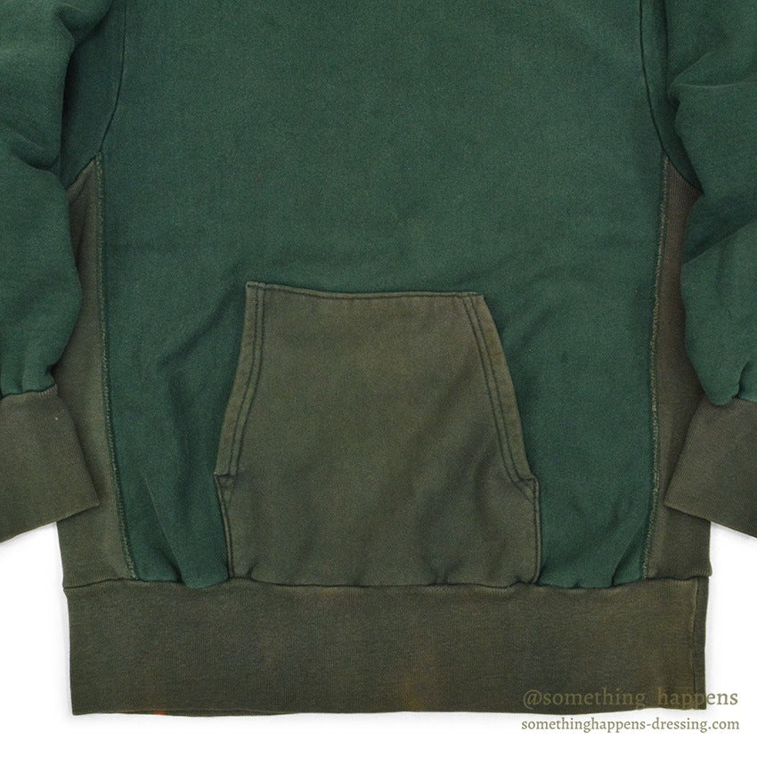 1990's CHAMPION BLANK REVERSE WEAVE SWEAT PARKA / GREEN TWO-TONE ... XL