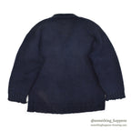 1930's~ OLD DARK NAVY KNIT WOOL SWEATER / FADED...