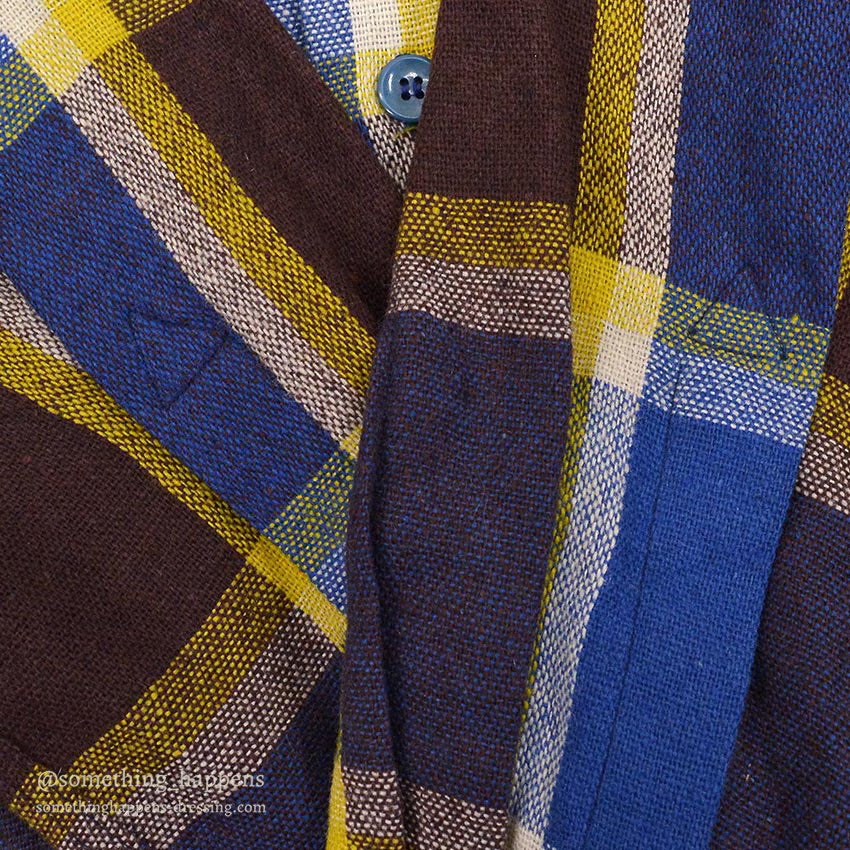 ~1950's TOWNCRAFT DE LUXE PLAID WOOL SHIRT ... M