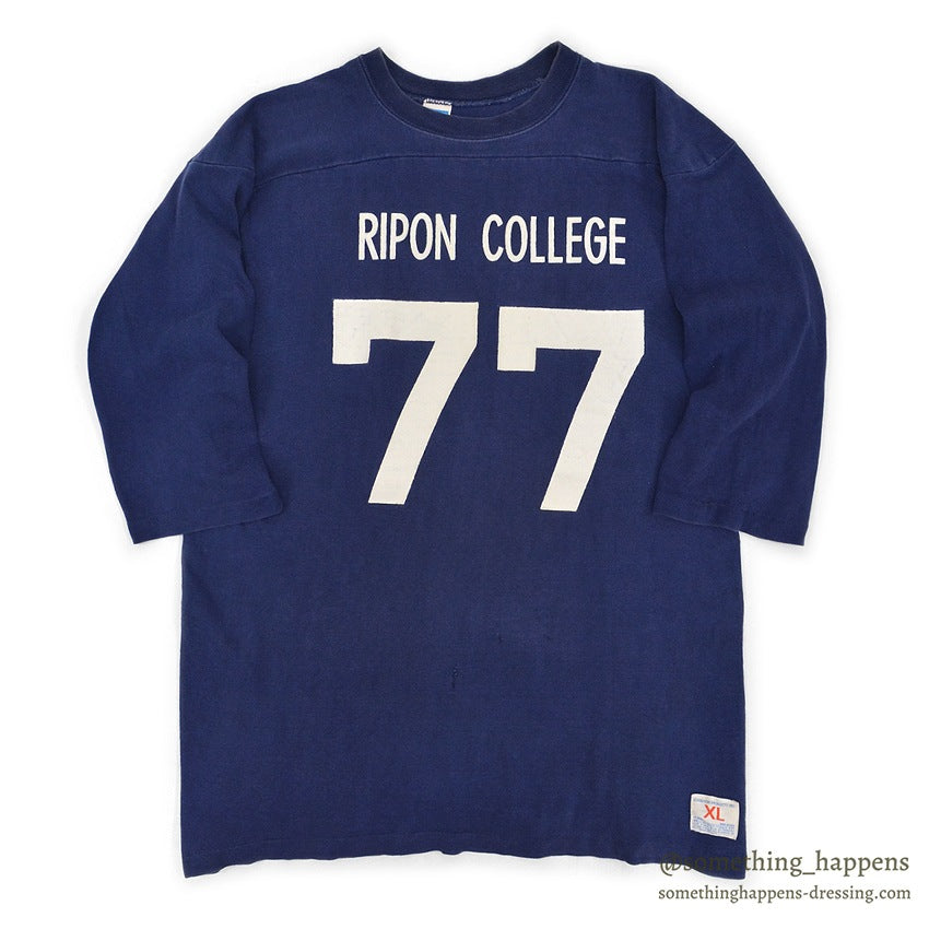 1970's CHAMPION FOOTBALL SHIRT / DARK BLUE...XL