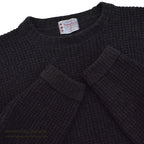 1960's TOWNCRAFT PENNEY'S WAFFLE WEAVE SWEATER BLACK ... L