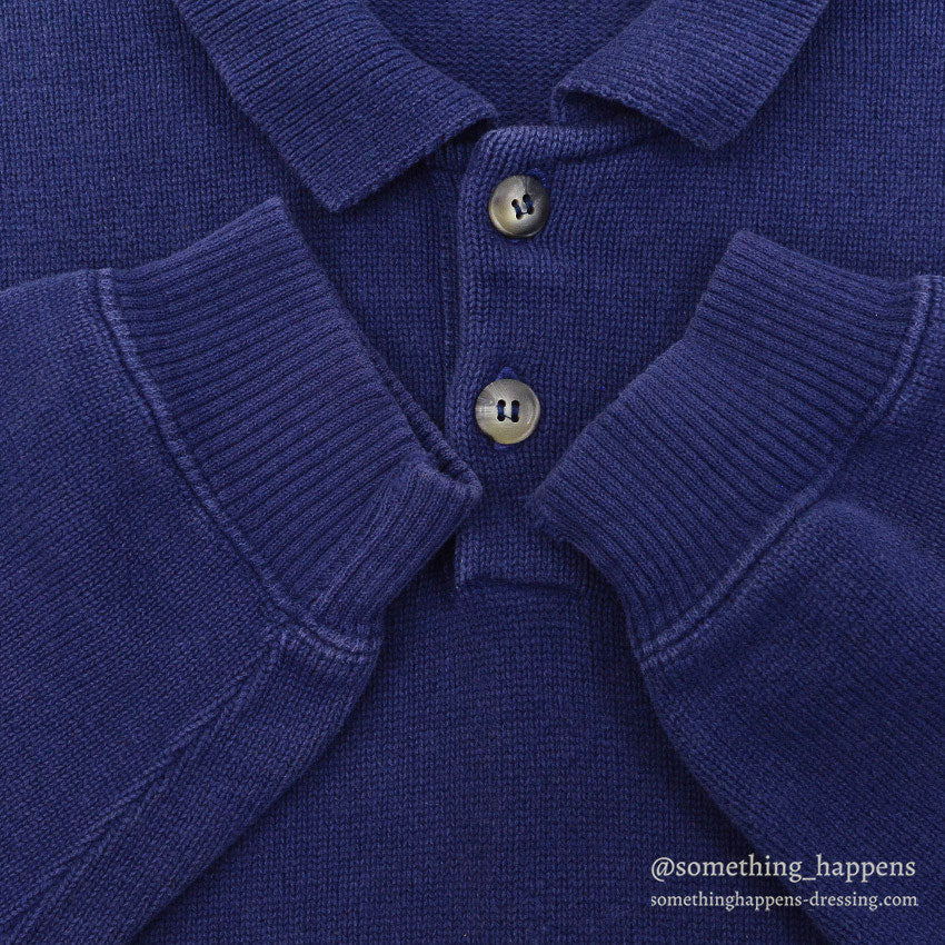 1980's PATAGONIA HEAVY WEIGHT COTTON POLO SWEATER...M