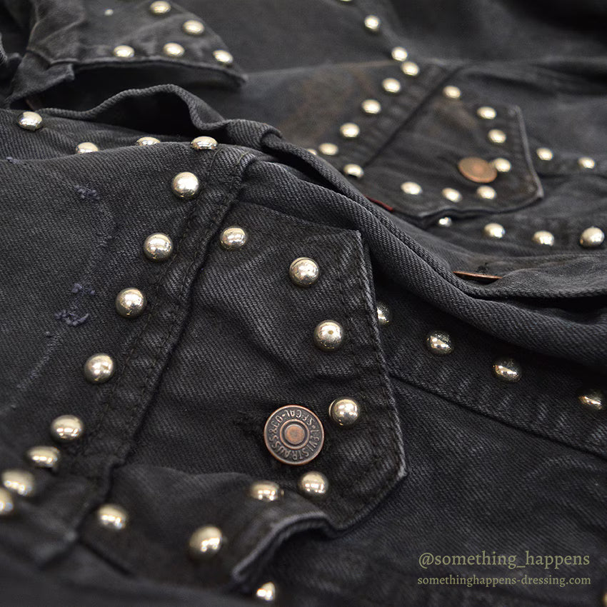 1960's LEVI'S 70505-0217 BIGE OVERDYED / BLACK WITH STUDS...