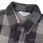 ~1980's FIVE BROTHER HEAVY FLANNEL SHIRT BLACK/GRAY ... XL