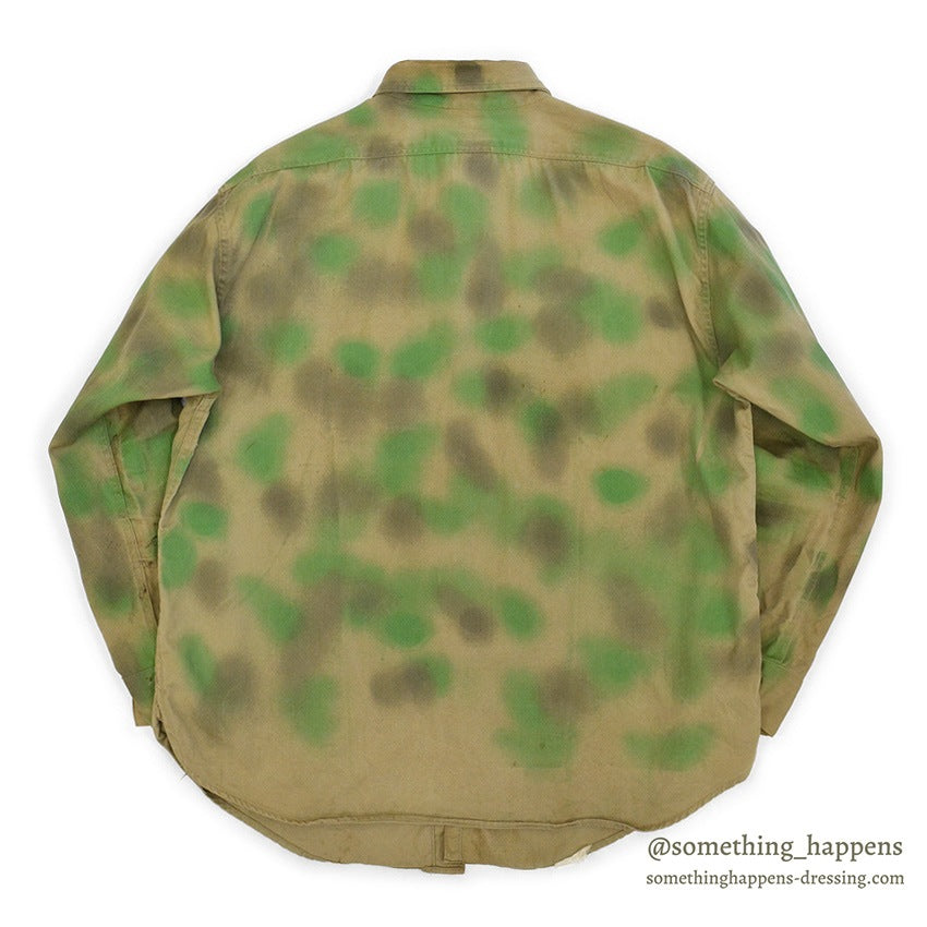 1960's DUBBLE WARE HAND PAINT CAMO SHIRT ... 16 1/2