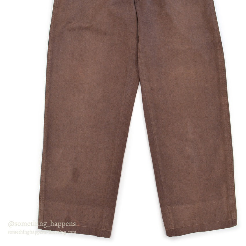 1960's OLD OVERDYED COTTON WORK PANTS... W32/L31