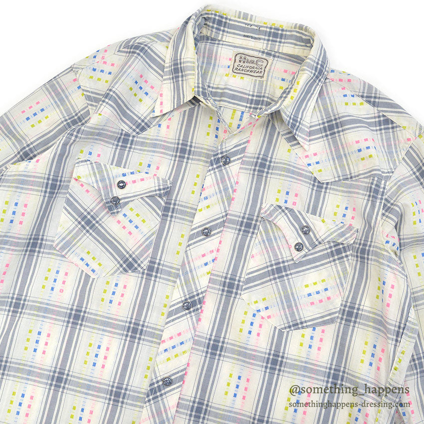 1960's HBARC WESTERN SHIRT / GREAT COLOR... 16 1/2