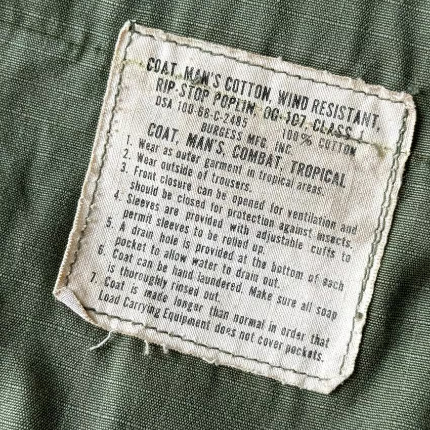 1960's USARMY JUNGLE FATIGUE JACKET / SHORT SLEEVE...MS