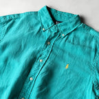 1990's POLO RALPH LAUREN LINEN/SILK S/S SHIRT ... M