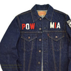 1960's~ LEVI'S 70505-0217 BIGE POW MIA EMBROIDERED DENIM JACKET / SPECIAL...