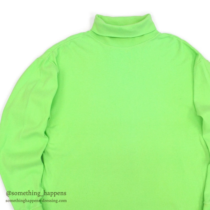 1980's~ MEISTER LIME GREEN TURTLE NECK TEE...L