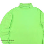 1980's~ MEISTER LIME GREEN TURTLE NECK TEE...L
