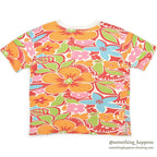 1960's~ HEALTHKNIT FLOWER PATTERN S/S SWEAT SHIRT ... M